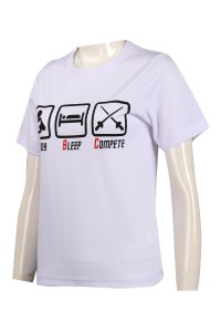 T886 custom-made white print T-shirt fencing team T-shirt store